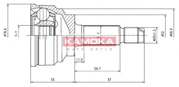 6070 Kamoka junta homocinética externa dianteira