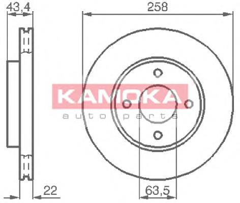 Передние тормозные диски 1032144 Kamoka