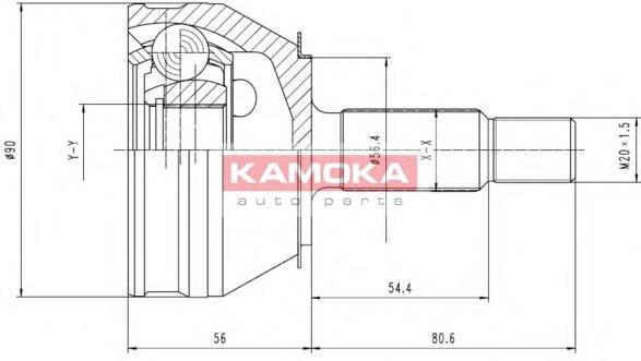 6190 Kamoka junta homocinética externa dianteira