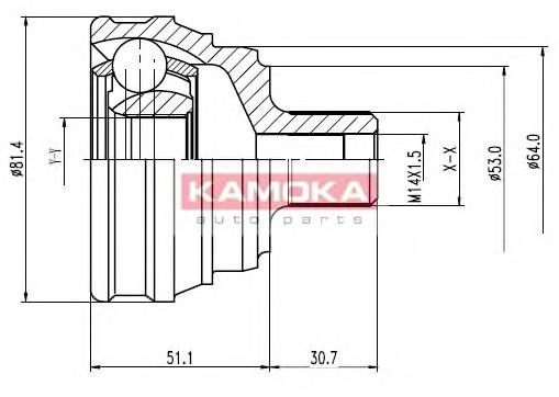 6206 Kamoka junta homocinética externa traseira