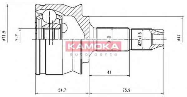 6259 Kamoka junta homocinética externa dianteira