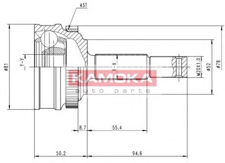 6236 Kamoka junta homocinética externa dianteira