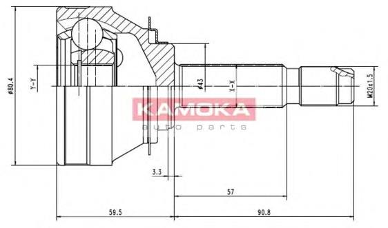 7002 Kamoka junta homocinética externa dianteira