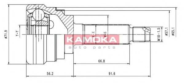 7052 Kamoka junta homocinética externa dianteira