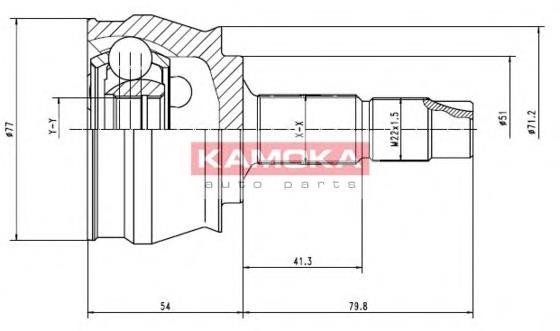 6964 Kamoka junta homocinética externa dianteira