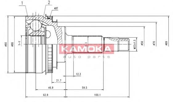 6890 Kamoka junta homocinética externa dianteira