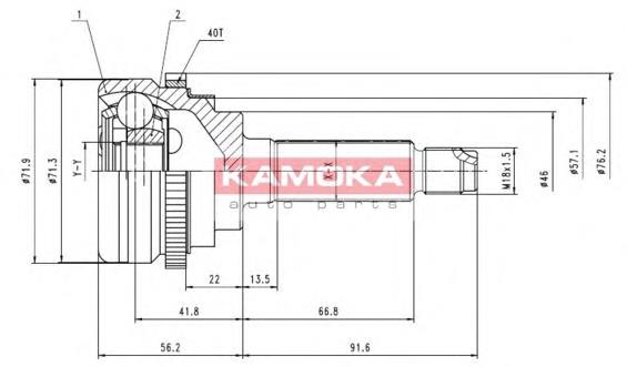 6944 Kamoka junta homocinética externa dianteira