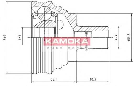 7338 Kamoka junta homocinética externa dianteira