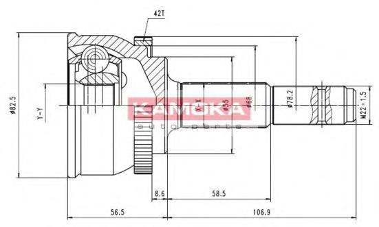 7178 Kamoka junta homocinética externa dianteira