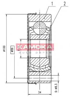 Шарнир привода внутренний Kamoka 8096 цена, от 23.42 USD