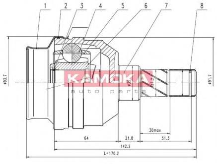 Купить 8715 Kamoka ШРУС внутренний