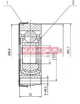 8010 Kamoka junta homocinética interna dianteira