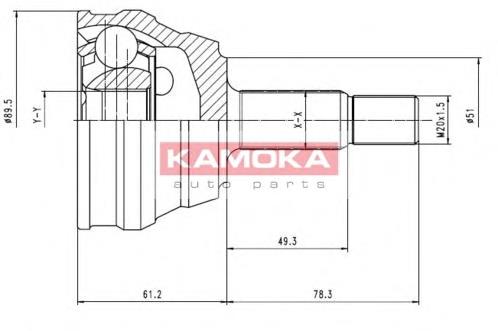 7094 Kamoka junta homocinética externa dianteira