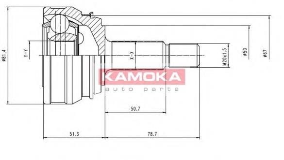 7096 Kamoka junta homocinética externa dianteira