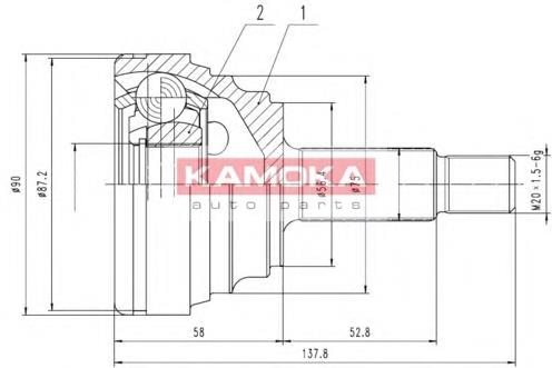 6606 Kamoka junta homocinética externa dianteira