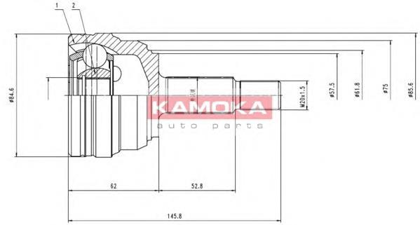 6612 Kamoka junta homocinética externa dianteira