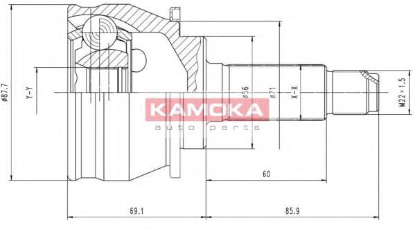 6384 Kamoka junta homocinética externa dianteira