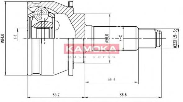 6458 Kamoka junta homocinética externa dianteira