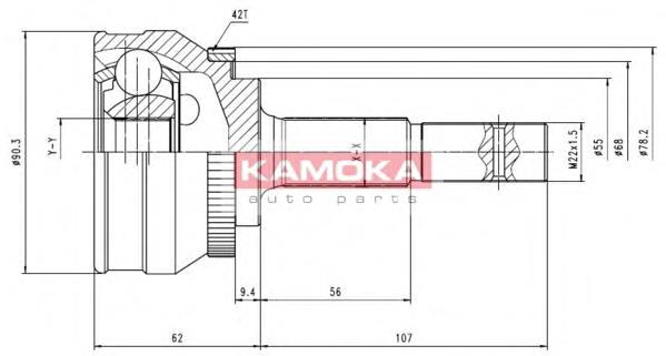 6538 Kamoka junta homocinética externa dianteira