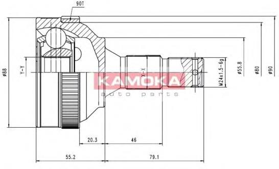 6480 Kamoka junta homocinética externa dianteira