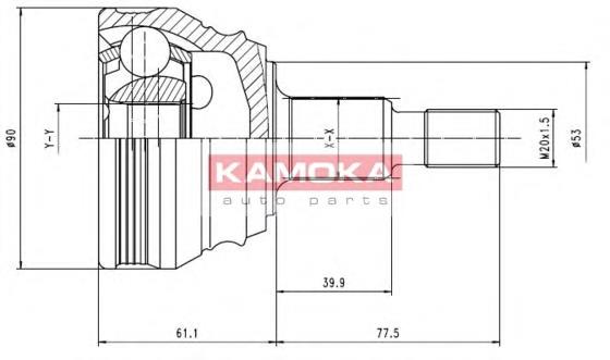 6680 Kamoka junta homocinética externa dianteira