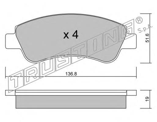 Sapatas do freio dianteiras de disco Citroen C2 JM