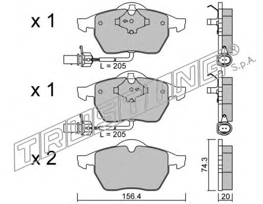 Sapatas do freio dianteiras de disco Volkswagen Passat 3B3