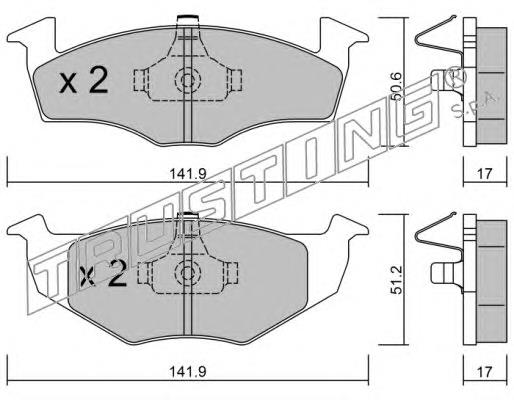 Sapatas do freio dianteiras de disco Volkswagen Polo 4 9N, 9A