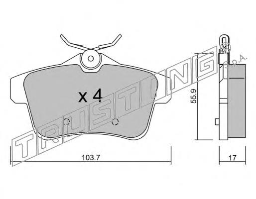 Sapatas do freio traseiras de disco Citroen C4 2 B7