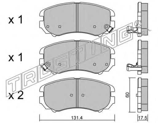 Sapatas do freio dianteiras de disco KIA Magentis 2 GE