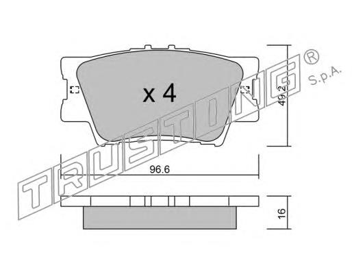 ADT342226 Blue Print sapatas do freio traseiras de disco