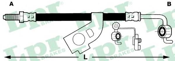 Шланг тормозной передний 6T46227 LPR
