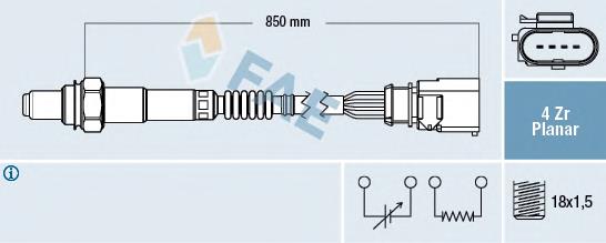 77403 FAE sonda lambda, sensor de oxigênio até o catalisador