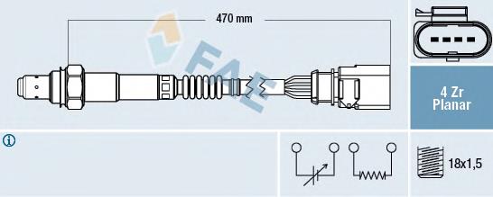 77402 FAE sonda lambda, sensor de oxigênio depois de catalisador