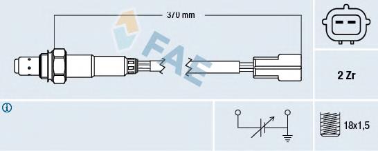 Sonda lambda, sensor de oxigênio até o catalisador 77323 FAE