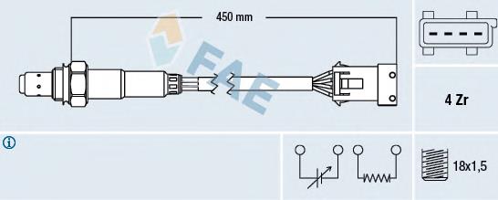 77433 FAE sonda lambda, sensor de oxigênio depois de catalisador