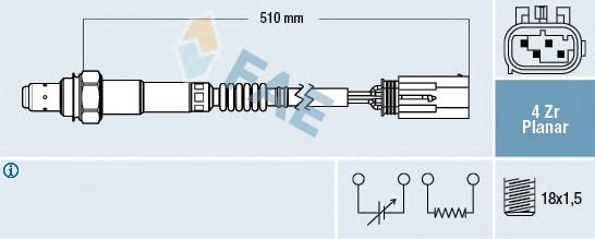 77428 FAE sonda lambda, sensor de oxigênio