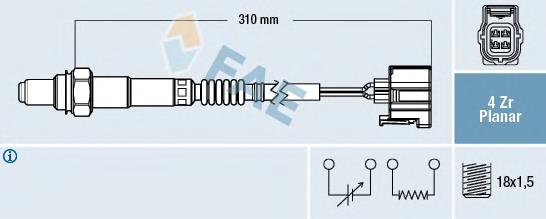 77427 FAE sonda lambda, sensor de oxigênio depois de catalisador