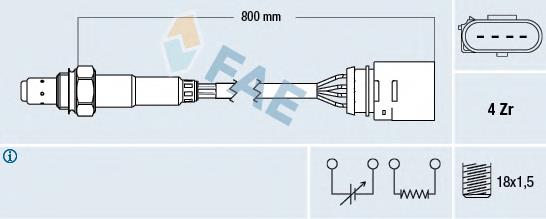 77436 FAE sonda lambda, sensor de oxigênio depois de catalisador