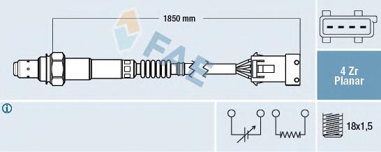 Sonda lambda, sensor de oxigênio depois de catalisador 77412 FAE