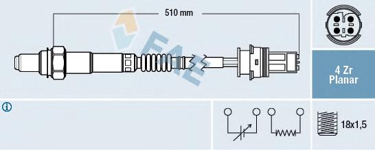 77408 FAE sonda lambda, sensor de oxigênio depois de catalisador