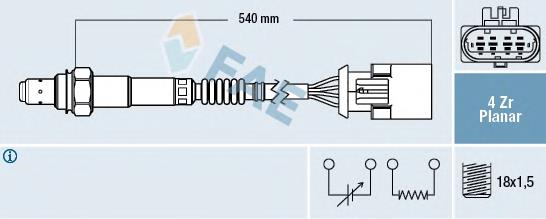 Sonda lambda, sensor de oxigênio depois de catalisador 77425 FAE