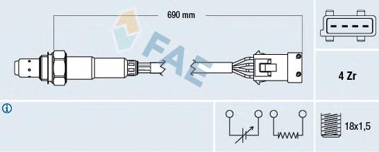 77382 FAE sonda lambda, sensor de oxigênio