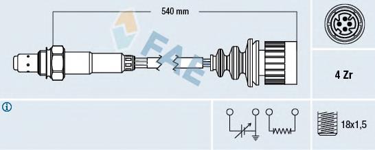 0258003338 Bosch sonda lambda, sensor de oxigênio