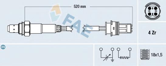 77335 FAE sonda lambda, sensor esquerdo de oxigênio até o catalisador