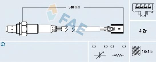 77388 FAE sonda lambda, sensor de oxigênio