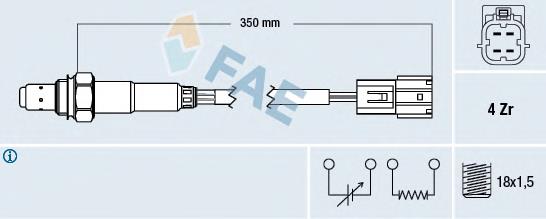 Sonda lambda, sensor de oxigênio até o catalisador 77391 FAE