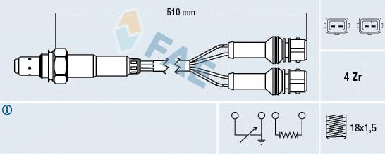 77387 FAE sonda lambda, sensor de oxigênio