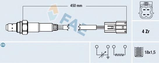 77394 FAE sonda lambda, sensor de oxigênio depois de catalisador