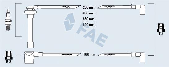 Fios de alta voltagem, kit 85850 FAE